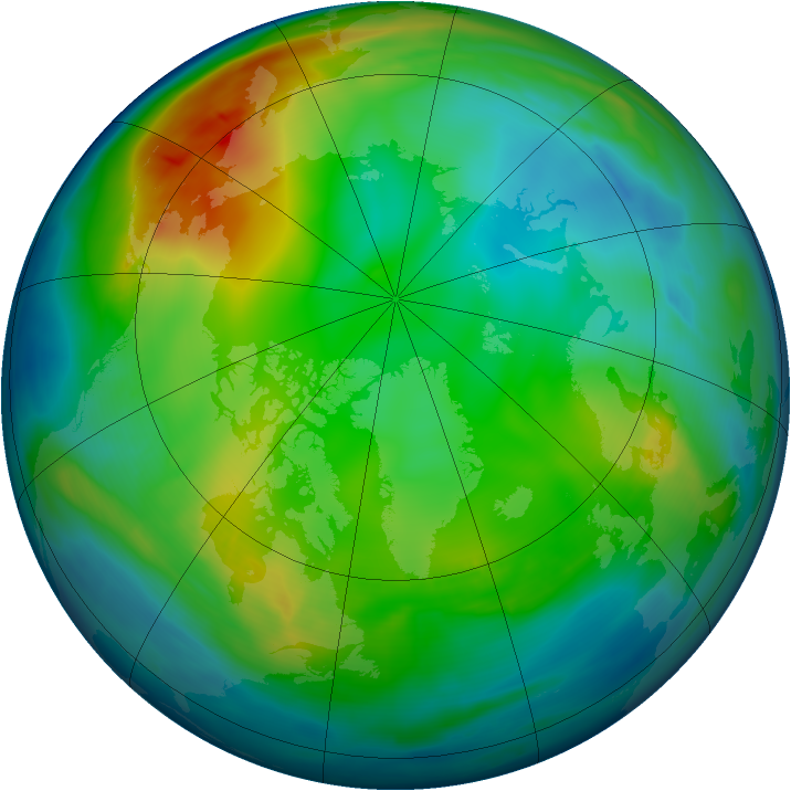Arctic ozone map for 08 December 2007